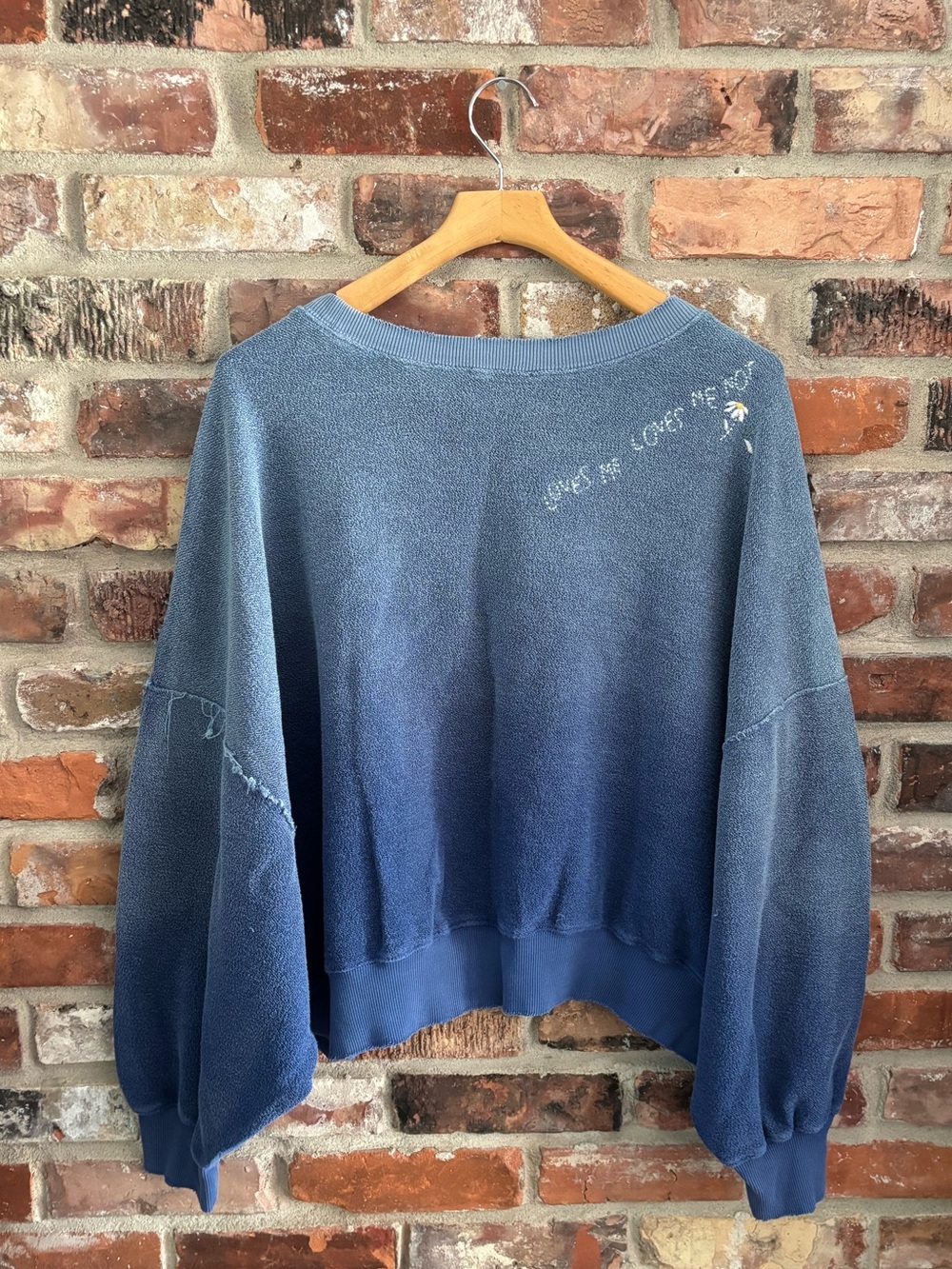 Free People x Tricia Fix Blue Love Me Not Slouchy Sweatshirt, XL - Picture 5 of 5